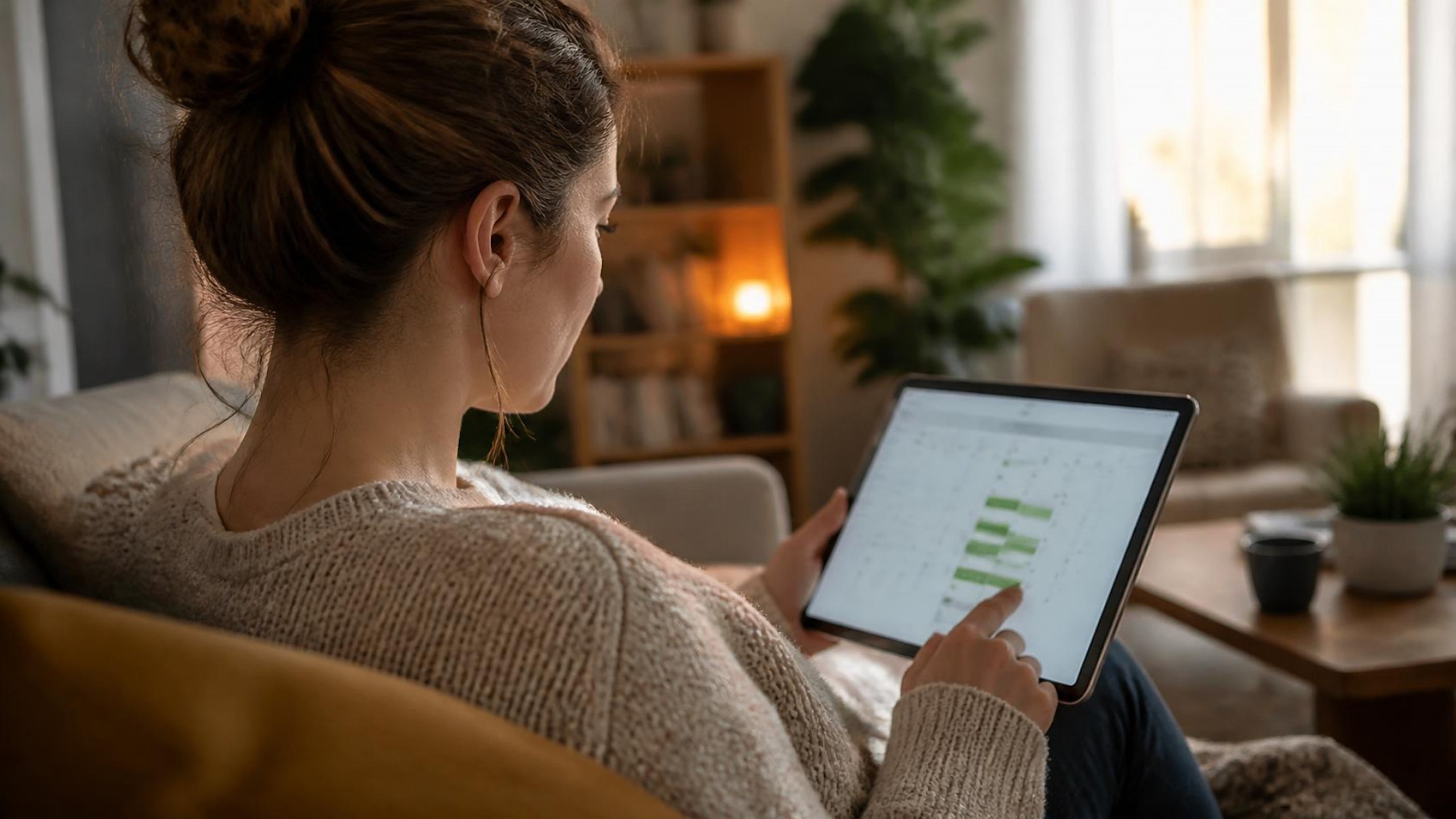 Paciente a marcar consulta dentária online num tablet